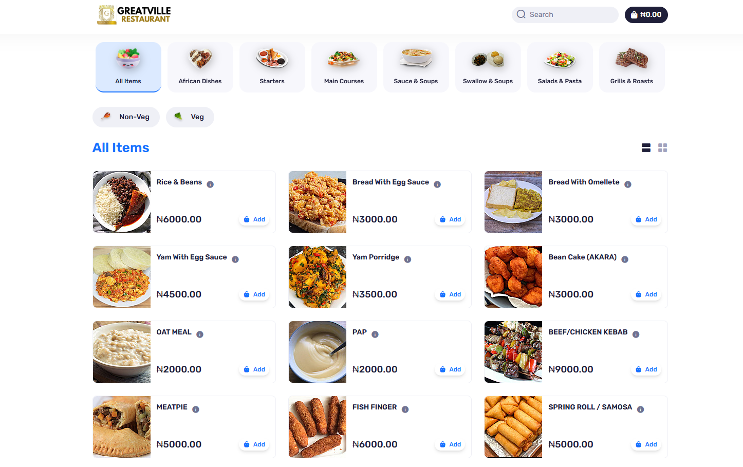 Greatville Signature – Online Restaurant Menu